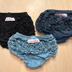 Ruffle Butts Ruffled Diaper Covers - Black, Dark Blue, Light Blue